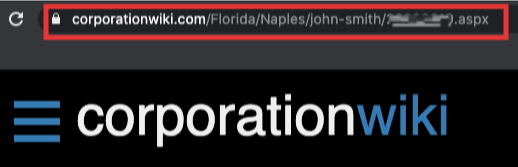 corporationwiki listing url