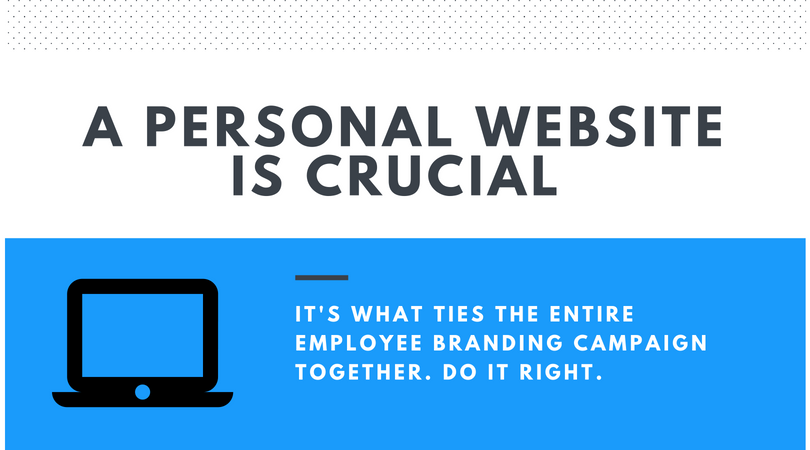The importance of a personal website as the cornerstone of all employee branding campaigns.